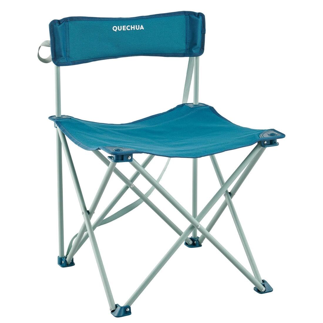 Quechua Alloy Steel, Polyester Basic Folding Camping Chair, Blue